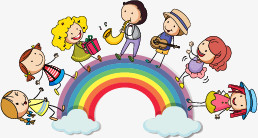 幼儿园彩虹插画