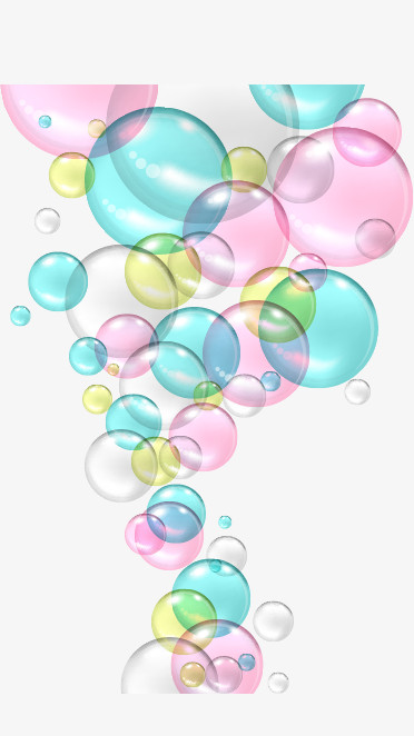 碎片彩色笔触彩色油墨彩色透明泡泡彩色凤凰泡泡漂浮物png泡泡漂浮物