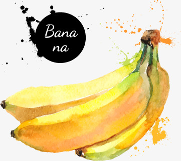 卡通水彩水果香蕉