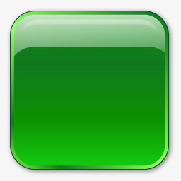 绿色水晶风格方形按钮图标