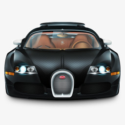 车布加迪威龙唱黑色没有反射Luxury-cars-icons