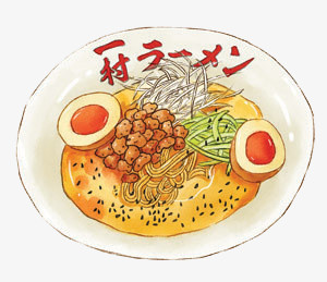 卡通手绘卤蛋饭