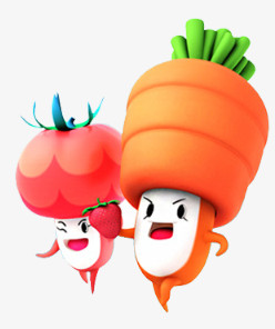 唯美卡通蔬菜小人胡萝卜西红柿