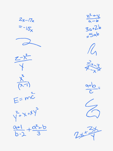 数学笔迹卡通素材