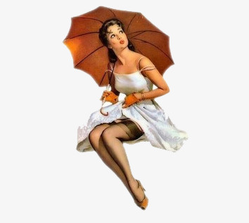 卡通欧美图片 打着伞的女人