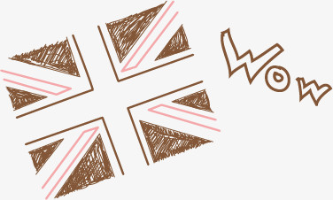 线条涂鸦英国国旗