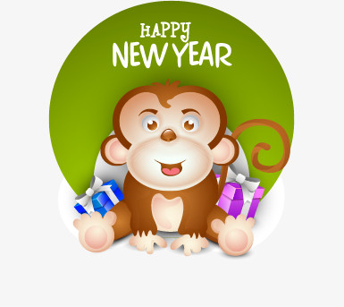 卡通可爱2016新年猴年