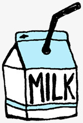 手绘卡通牛奶盒