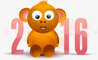 卡通可爱2016新年猴年