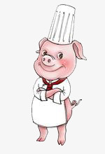 卡通可爱猪厨师
