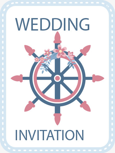 海洋风婚礼卡片设计素材