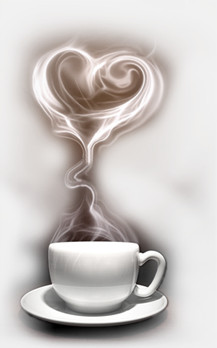 咖啡烟雾的心形