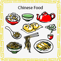手绘彩色美食