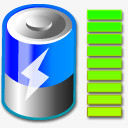 电池全充电新的玻璃图标