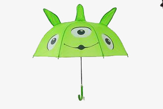 卡通人物绿色伞