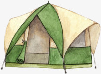 手绘旅游用品帐篷