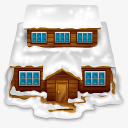 雪中的圣诞小屋图标