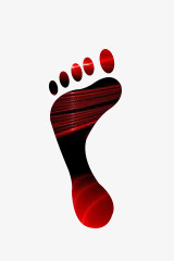 红黑色脚印图案