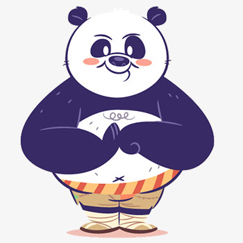 双手抱拳的熊猫卡通插画