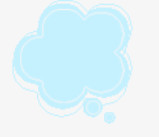 浅蓝色云朵泡泡对话框