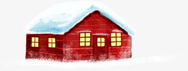 圣诞节红色雪房子