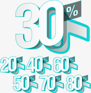 百分比30%40%50%