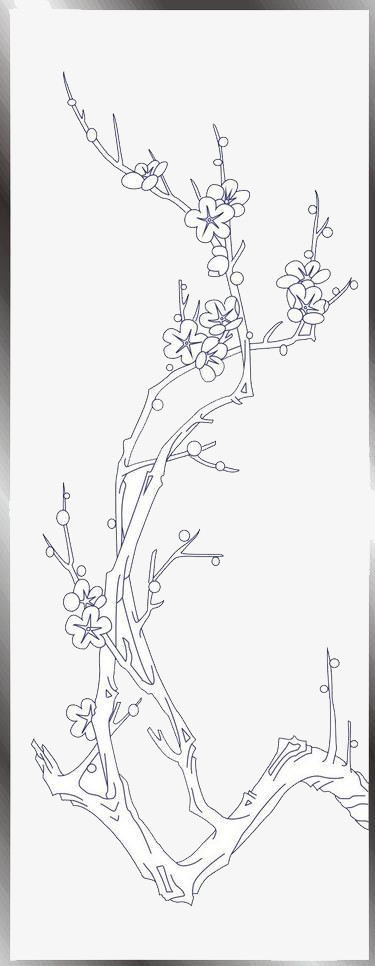 素描梅花树图片