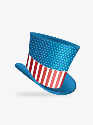 美国独立日素材小丑帽子矢量图