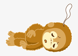 猴子素描卡通 痛苦的小猴子