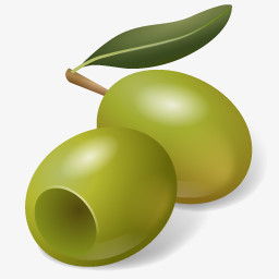 水果橄榄绿色图标