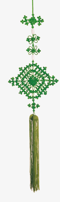 手绘中国结素材古典图标 绿色清新中国结