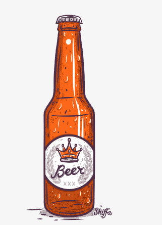 百威啤酒插画图片