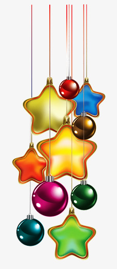 圣诞装饰五角星和圣诞球