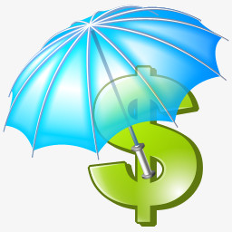 太阳伞和美元图标