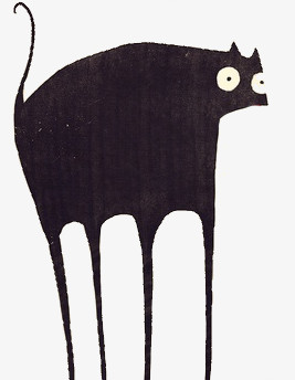 卡通抽象黑猫