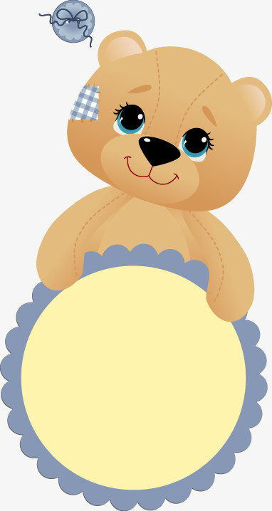 手绘可爱小熊抱枕图案