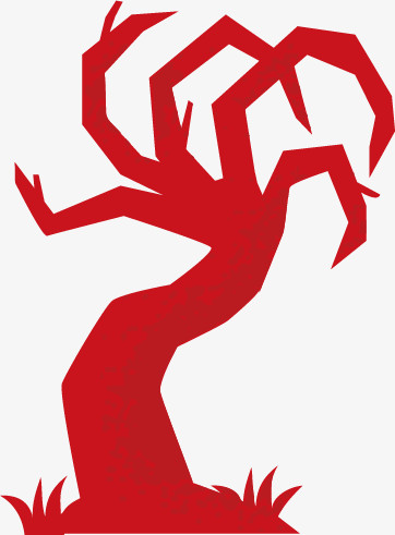 矢量创意设计万圣节红色大树图标
