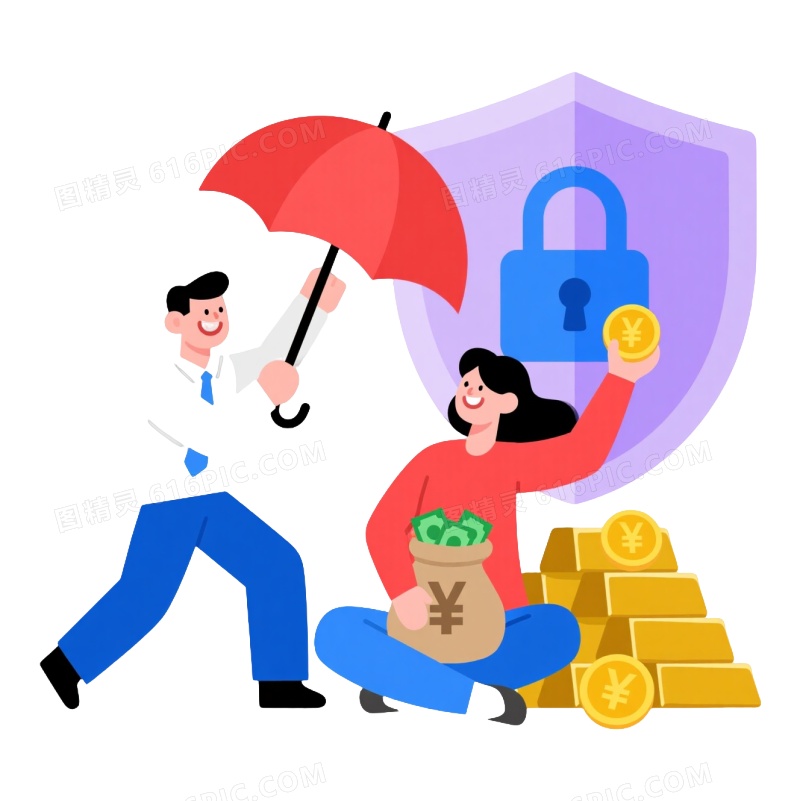 金融主题扁平插画元素