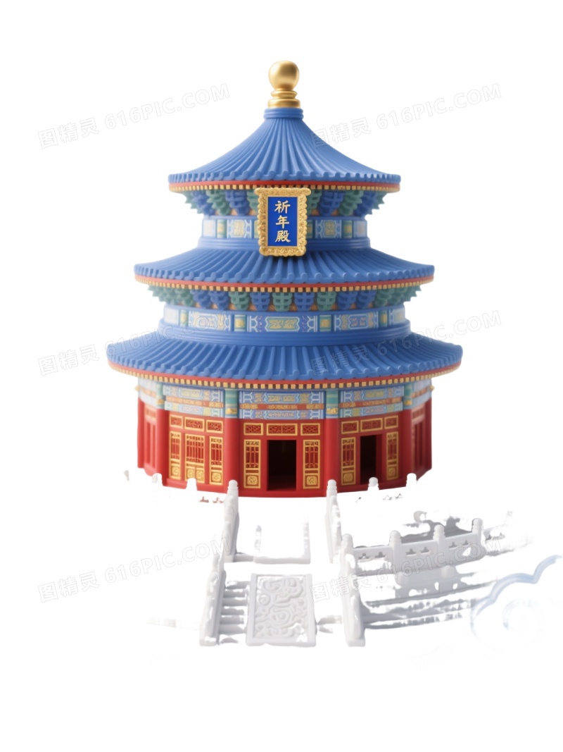 天坛祈年殿3D渲染元素