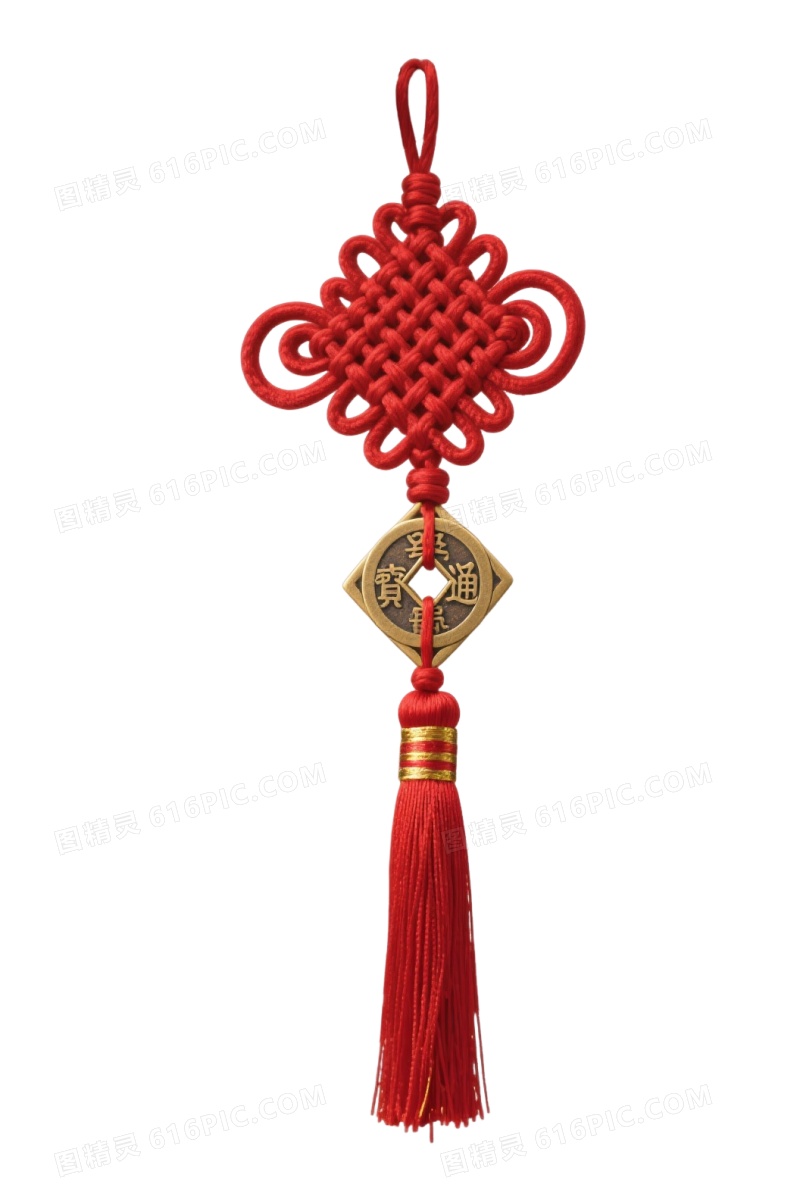 红金中国结挂饰节日元素