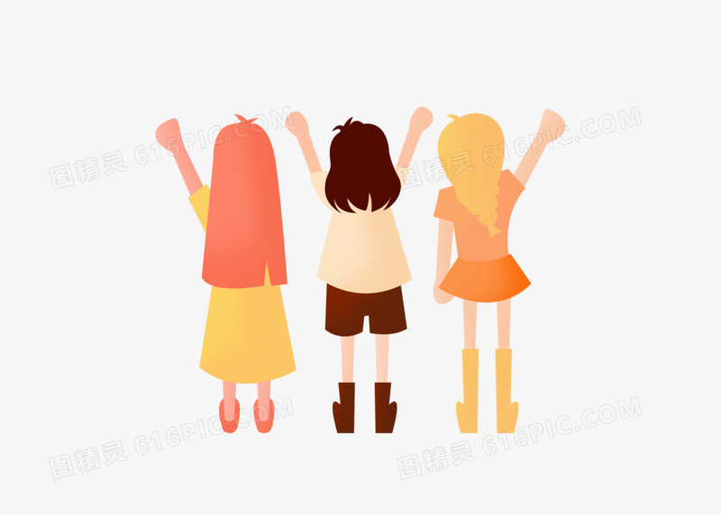 世界青年节女孩们游玩元素