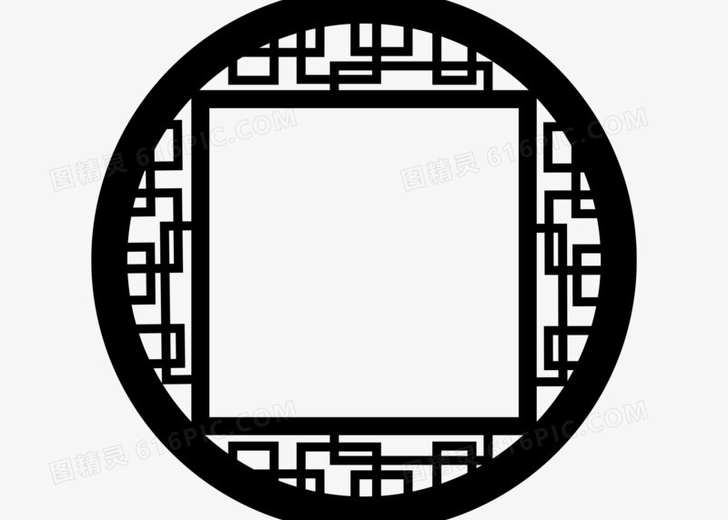 中国风屏风窗户图案设计元素