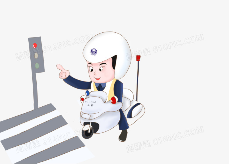 安全交通交警扁平风