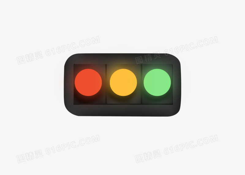 交通红绿灯卡通扁平手绘元素