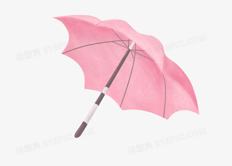 春天雨伞粉色手绘可爱古风小清新装饰