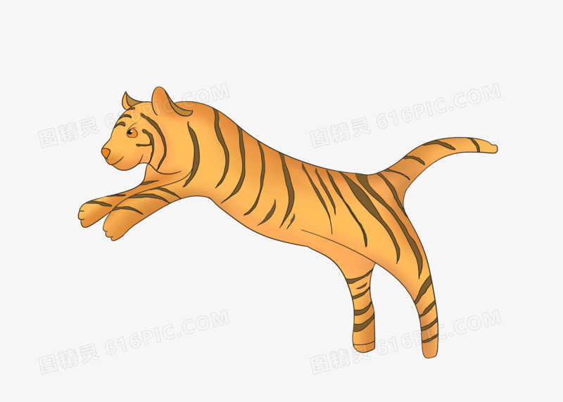 卡通手绘动物元素老虎