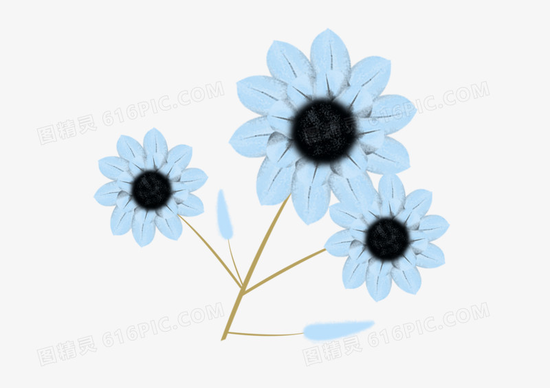 黑蓝色精美花朵