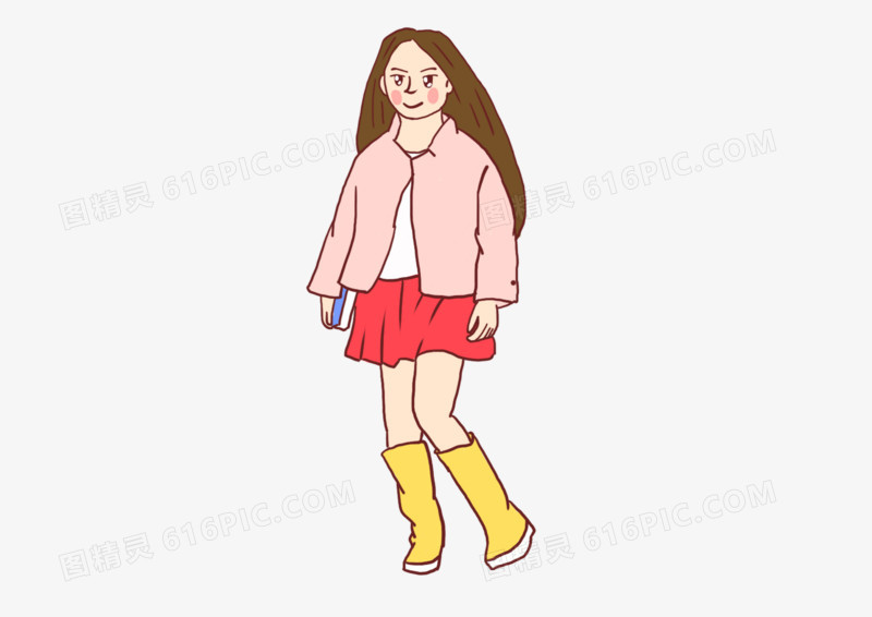 手绘卡通可爱女孩