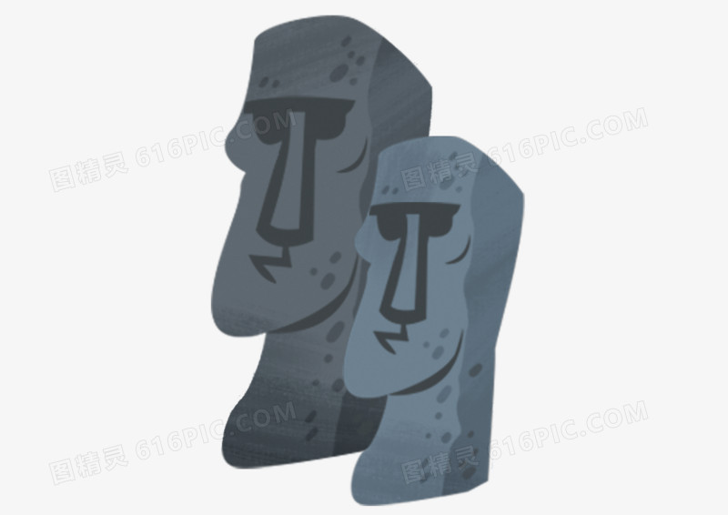 手绘插画卡通巨人像