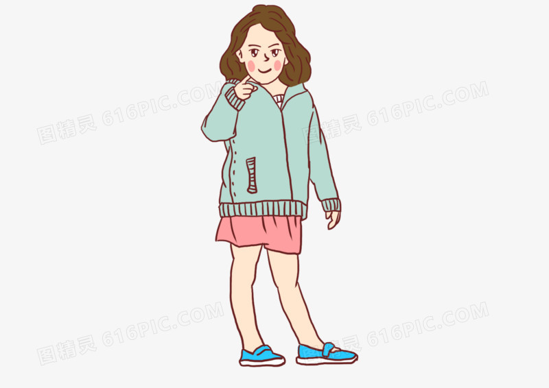 卡通插图元素女孩